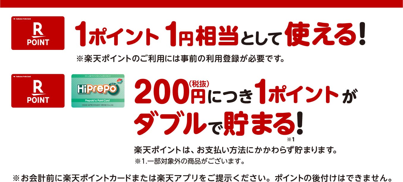 1ポイント1円相当として使える！ 200円（税抜）につき1ポイントがダブルで貯まる！